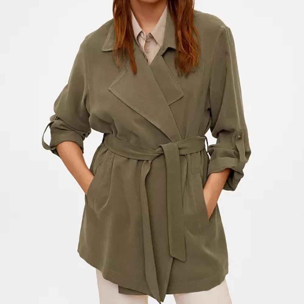 Mango belt flowy trench